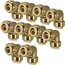 EFIELD 10-Pack 1/2" Push-Fit Brass Ball Valves With Tools - Full Port, Lead-Free