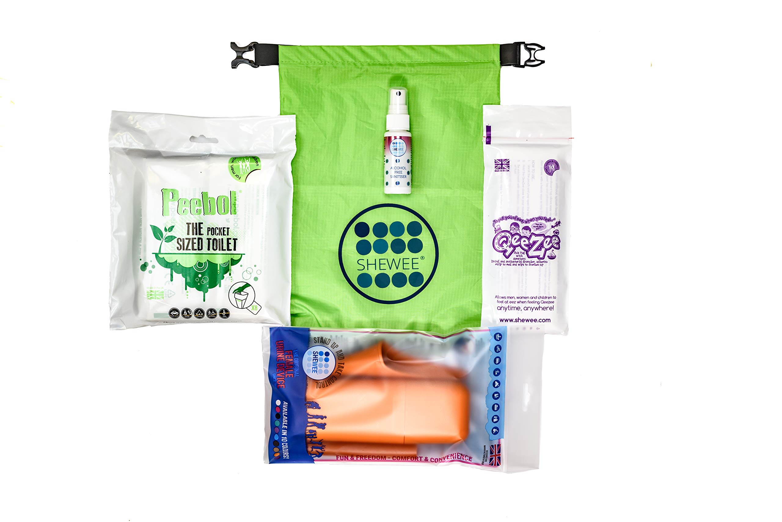 SHEWEE Car & Camp Pack -Reusable Pee Funnel – The Original Female Urination Device Since 1999! Quickly, Easily and Discreetly, Wee Standing Up Without Removing Clothing (Pumpkin)