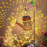 VOOKRY Solar Lights Outdoor Waterproof, Hummingbird Retro Metal Solar Watering Can Lights, Birthday Gifts for Women Mom Grandma, Hanging Lantern Decorative Garden Decor for Outside Yard Lawn Patio