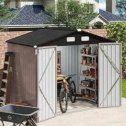 Aoxun 7x5 FT Outdoor Storage Shed with Base Garden