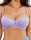 Avidlove Women's Sexy Lace Bra Sheer Balconette