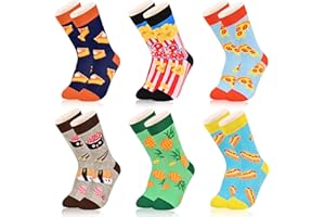 Dsia Zamur Kids Boys Girls Crew Socks 4-6 Pack + Gift Box, Novelty Funky Colorful Toddler Calf Socks for Teens