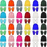 48 Pcs Bulk Winter Knit Beanies Gloves Men Women Warm Beanie Touchscreen Gloves Set Cozy Winter Accessories