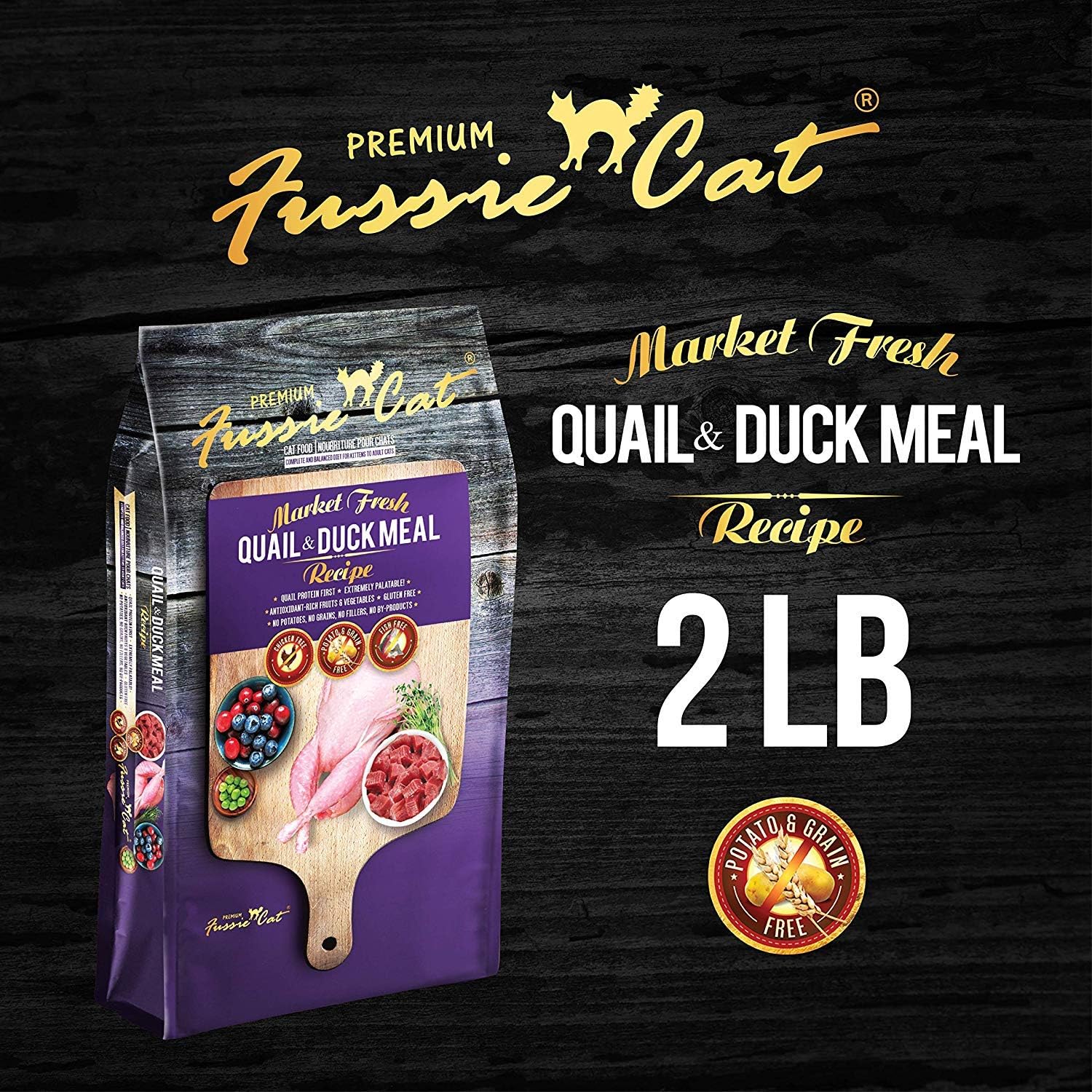 Amazon.com : Fussie Cat Quail & Duck Meal Dry Cat Food 2 Lb (New) : Pet