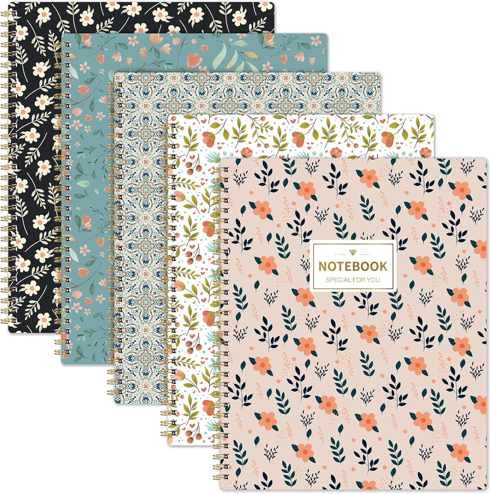 Indeme Notebook A4 5 Pack with Elegant Covers 29.6 x 23 cm Perforated