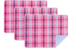 OUTCREATOR® 3Pack Bed Pads for Incontinence Mattress Protector Anti-Slip Pads (18" x 24") for Toddlers Kids Pets Pee Pads and Machine Washable Absorbency and Leak Proof Edge(Pink)