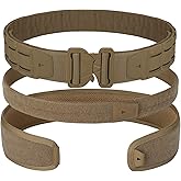 BOMTURN Tactical Belt Molle Duty Belts Quick Release Battle Belts 1.75 Inner & Outer Belt Anti-slip Adjustable for Men