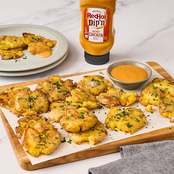 FRANK’S REDHOT DIPPING SAUCE, SECRET CHICKEN, CREAMY, TANGY, SMOKY FLAVOR, NO MESS, FOR CHICKEN TENDERS, FRENCH FRIES, SANDWICH SPREAD, AND MORE, 12 FL OZ