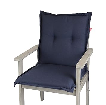 Herlag Florence Polsterauflage Niedriglehner für Gartenstuhl (Farbe blau, Füllung: 100% PU Schaumstoff),