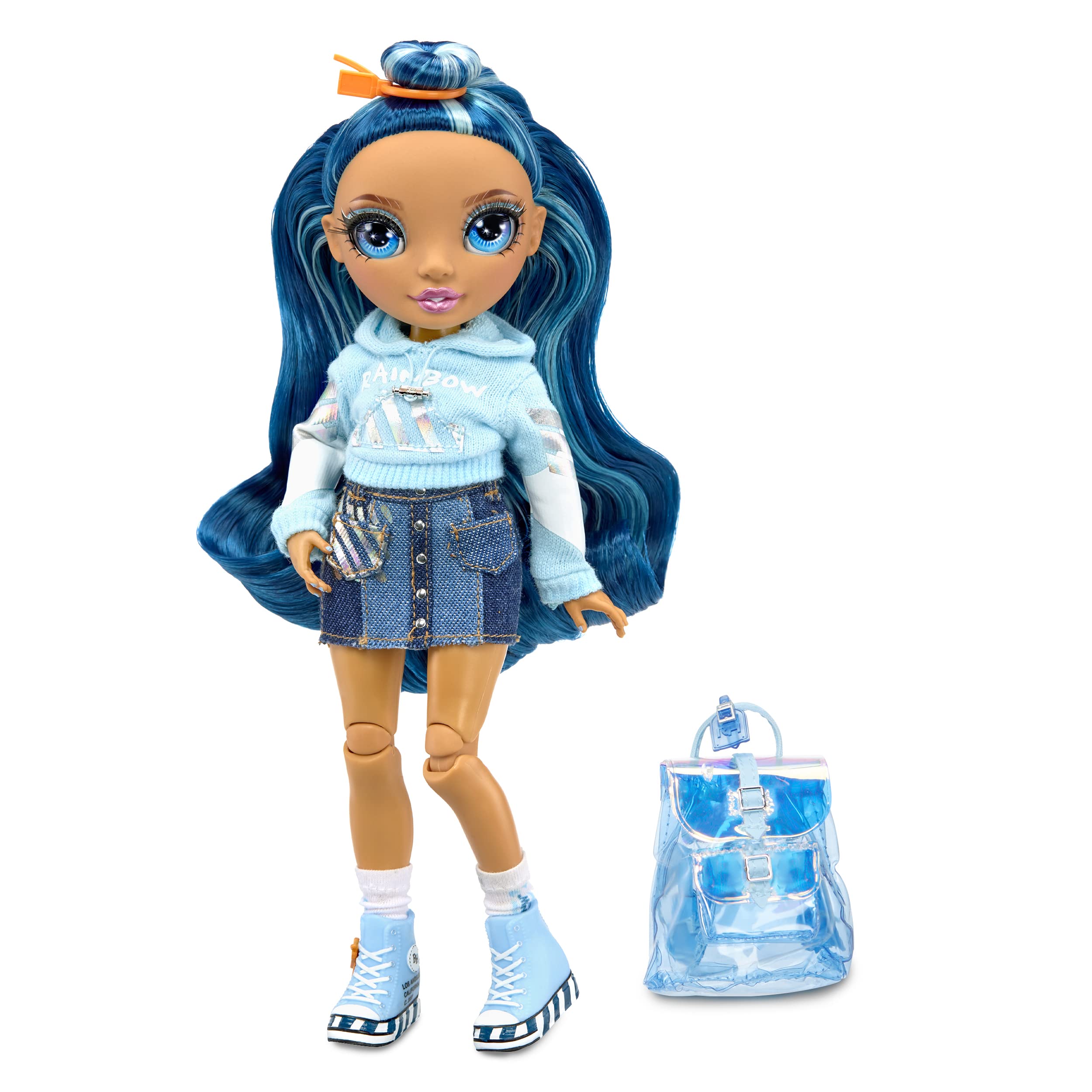 Rainbow High Jr High - SKYLER BRADSHAW - 9-Inch (23cm) Blue Fashion Doll with Outfit & Accessories - Includes Fabric Backpack with Open & Close Feature - Gift & Collectable for Kids Ages 6+