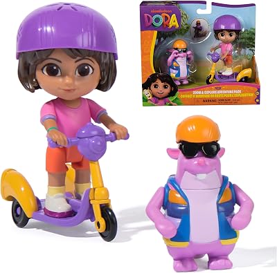 Dora Adventure Pack with Squirrel Tico Mini Playset 9 cm Figures Scooter