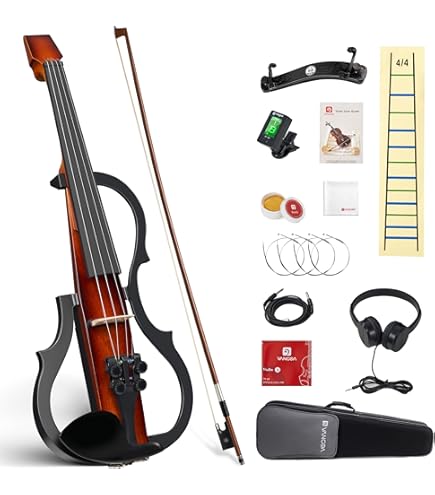Amazon.com: Stagg Full Size 4/4 Electric Silent Violin Set with