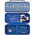 LTGEM Stethoscope Case for 3M Littmann Cardiology III,II,IV,3M Littmann Master Cardiology/MDF MDOne Stainless Steel Stethoscope Nurse Accessories and Medical Equipment (Blue Outer+Dark Blue Inner)