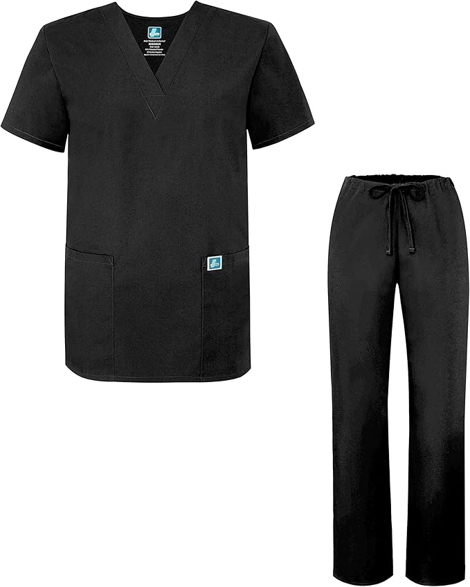 Adar Universal Unisex Medical Uniform Unisex Drawstring Scrub Set