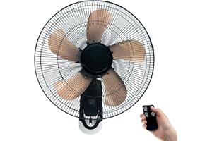 TMWINGS 16IN Wall Mount Fan with Remote, Wall Oscillating Fan with 3 Speeds, Adjustable Tilt for Wide Use,High Velocity Wall Mounted Fan for living room, kitchen,office,garage