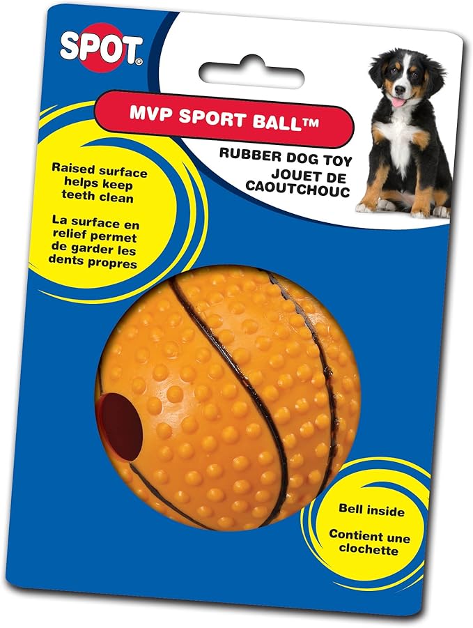 Ethical Pet Rubber MVP Sport Ball with Bell for Dogs, 3.5