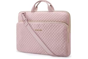 BAGSMART Protective Sleeve case Compatible with MacBook Pro 16 Inch,15.6 inch, HP,Dell,Acer Aspire,Asus Notebook,Laptop with Shoulder Strap,Pocket,Handle,Pink