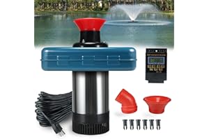 XXK Pond Fountain Aerator 1HP, AS2 750W 15000GPH 110V/120V High Flow Floating Water Fountain Pump With 100ft Power Cord, Stainless Steel Body Aerating Fountains Cascade for Large Small Pond/Lake