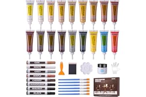 GODCREAT Wood Repair Kit - 37 Sets, Wood Fillers Furniture Repair Kit with 18 Colors Oak Walnut, Wood Floor Scratch Remover, Wood Touch Up Markers Pen and Wood Putty for Wood Scratch,Cabinet,Floor, Table