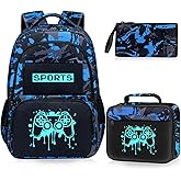 Fitvc School Backpack for Boys - Game Boys Backpack for Kids Children Teens Elementary Middle School - 17″ Gamer Bookbag Travel Back Pack for Age 6-18