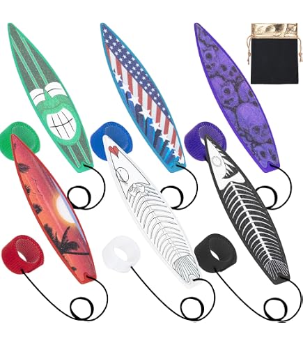 Lot De 5 Mini Planches De Surf Finger - Bleu, Vert, Jaune, Rouge, Blanc - Jouet Portable Anti-stress Pour Doigts, Ados Et Adultes