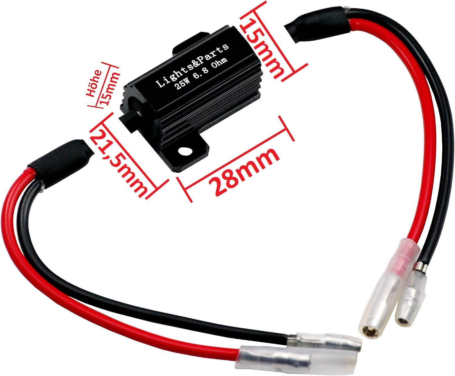 L & P Car Design 2 x 25W 6.8 Ohm Power Resistor Load Resistance for SMD LED Mini Indicators 12V, Amber - Image 4