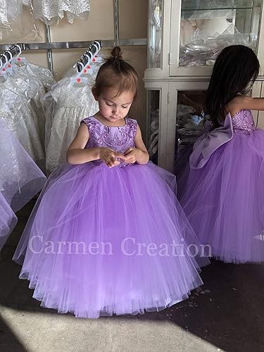 amazon purple flower girl dresses