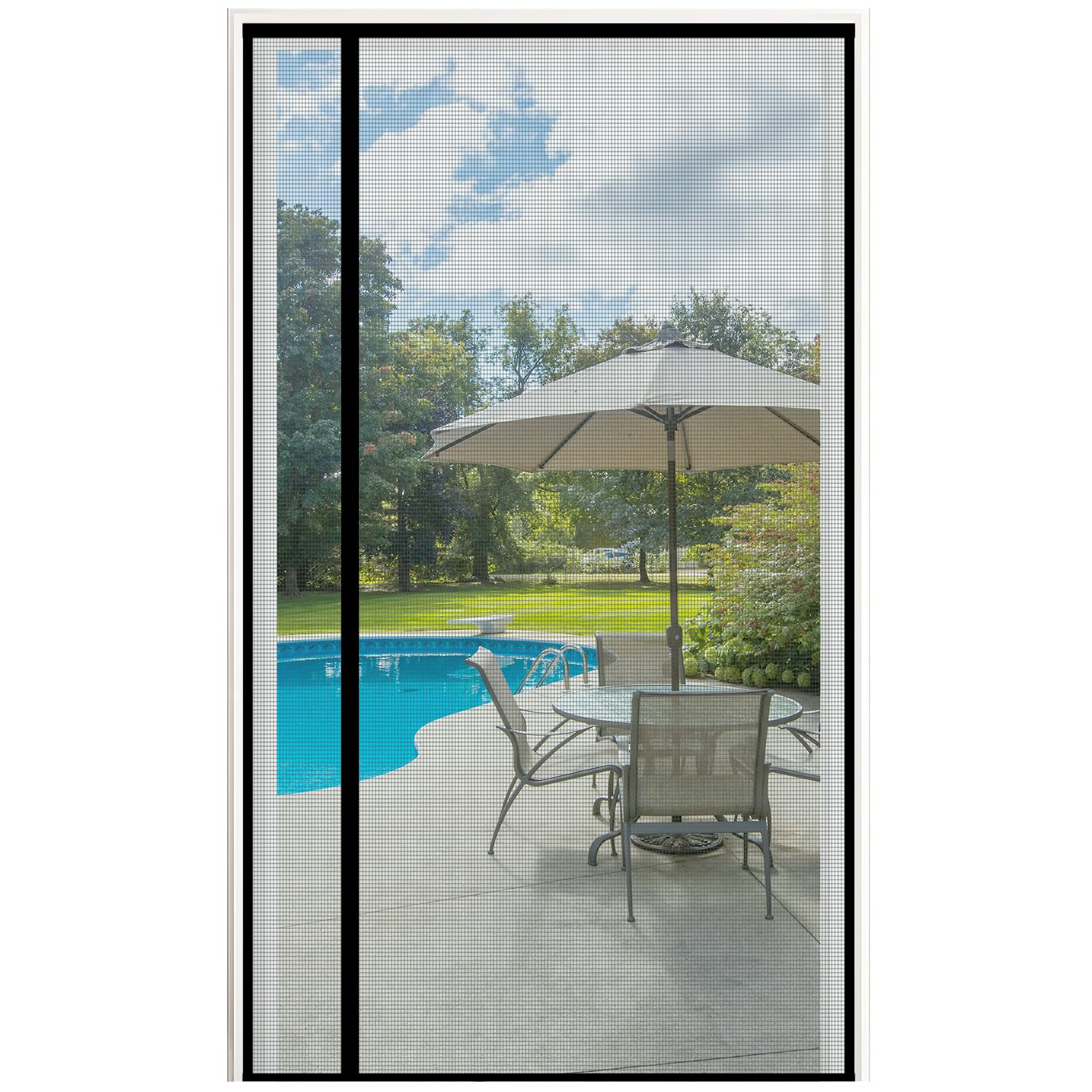 Photo 1 of Side Opening Screen Door Mesh, Fit Door Size 40 x 96 Reversible Left Right Magnetic Screen Door with Strong Magnets, Self Closing Door Screen Magnetic Closure for Pet Kid Keep Bugs Out Gray