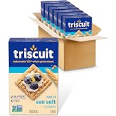 Triscuit Hint of Sea Salt Whole Grain Wheat Crackers, Vegan Snacks, 6 Boxes | Vegan Crackers, Bulk Snacks, 100% Whole Grain Wheat, Non-GMO, No Artificial Colors or Flavors