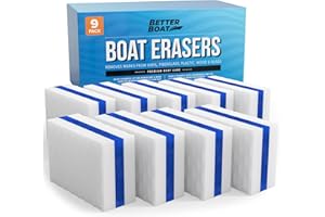 9PK Premium Boat Scuff Erasers, Boating Accessories for Cleaning, Gift for Pontoon, Fishing, Jon Boats, Decks, Vinyl and Hull