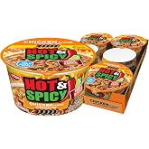 Nissin Hot &amp; Spicy Ramen Noodle Soup, Chicken, 3.32 Ounce (Pack of 6) | Bold and spicy flavor for a kick of heat in every bite