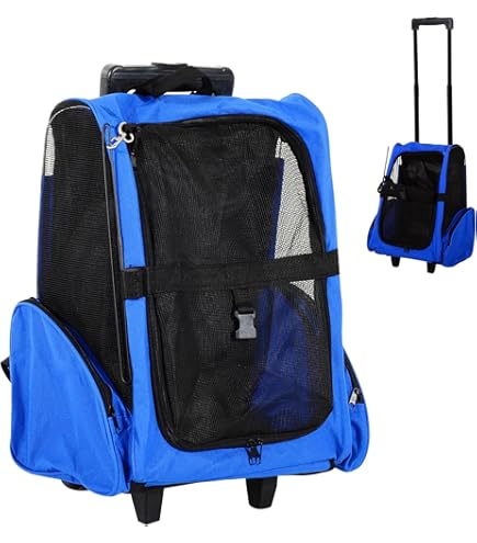 Pet Carrier With Wheels Rolling HOVONO Double Pet Carrier Backpack