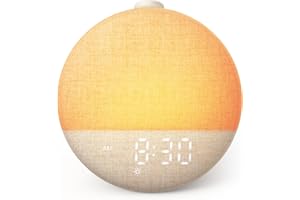 Dreamegg Sunrise 2 - Sunrise Alarm Clock, Sound Machine for Sleep, Favorites Mode, Sleep Routines, Dimmable Night Light, 29 Soothing Sounds, White Noise Machine, Wake Up Light for Bedrooms (Cream)