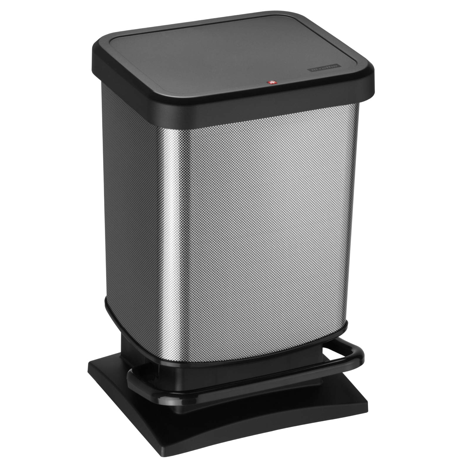 Rotho, Paso, Waste bin 20l with pedal and lid, Plastic (PP) BPA-free, carbon metallic, 20l (29,3 x 26,6 x 45,7 cm)