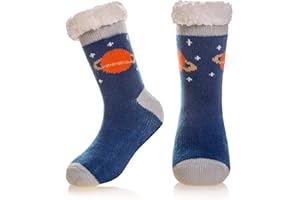 SeeyAN Kids Slipper Socks Fuzzy Socks For Boys Girls Warm Thermal Winter Non Slip Home Socks With Grips
