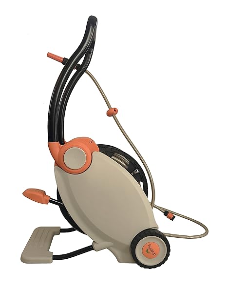 Dolphy Automatic Water Hose Reel with Wheels Foot Pedal Rewind/Retractable Hose Reel (30 Meter)