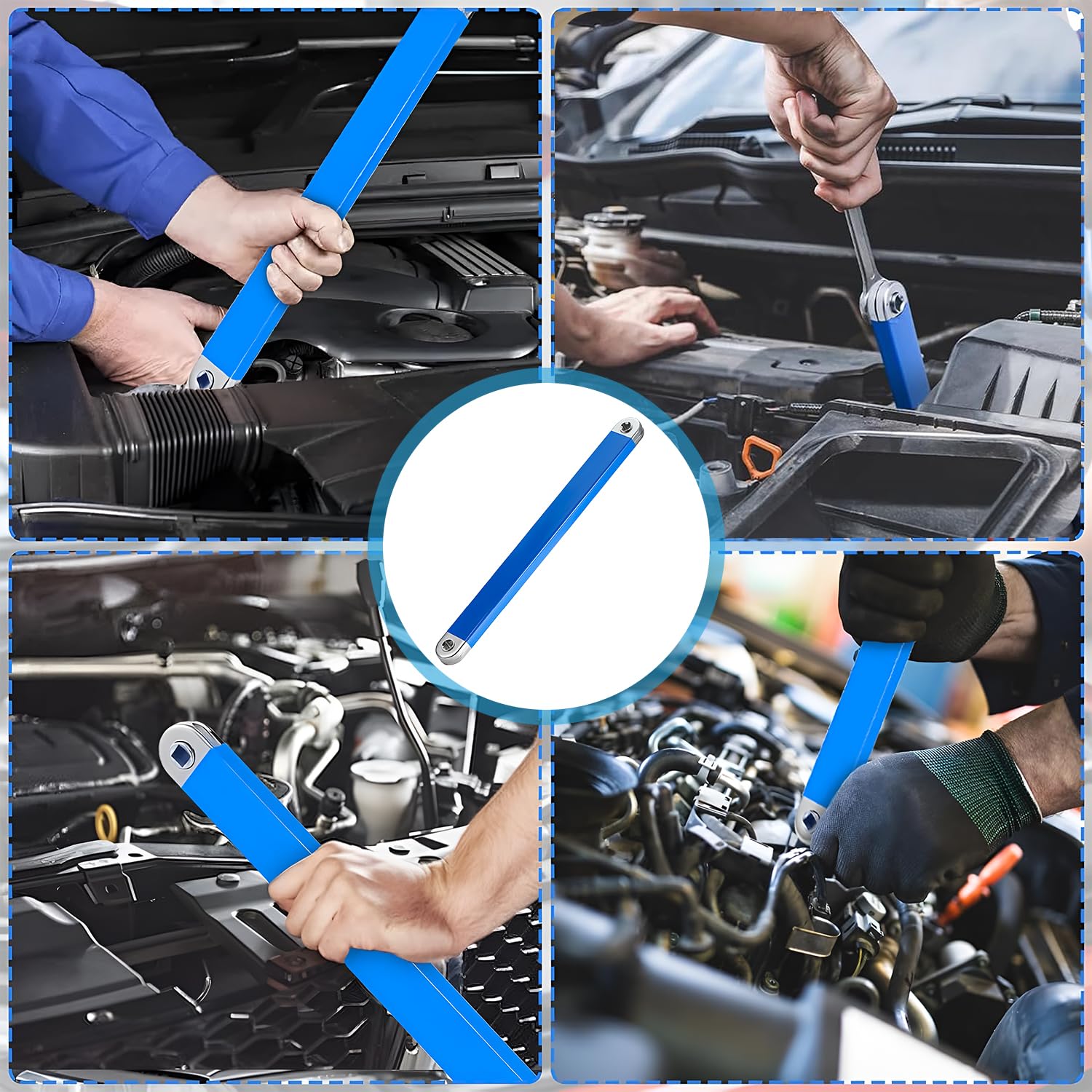 ZEXUPORIUM Professioneller Schlüsselverlängerung, Schraubenschlüssel Set mit 5 Stück 1/2", 1/4" Und 3/8" Antriebsadapter, Ratsche verlängerung, für Universal Verlängerter Schraubenschlüssel 6