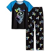 Beezizac Little Big Boys Pajamas Cozy Short Sleeves & Pants Cool 2-Piece PJ Set Kid Sleepwear Size 6-18