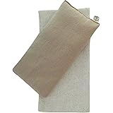 Peacegoods Eye Pillow Gift Set - 4 x 8.5 - Unscented Flax - Washable Cover - Soft Cotton Flannel - Soothing Relaxing - beige 
