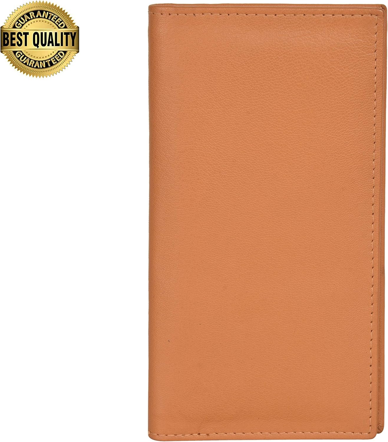 Leatherboss Genuine Leather Plain Checkbook Cover Cash Holder, Tan at  Women’s Clothing store: Checkbook Cases