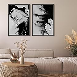 MUDECOR Framed Canvas Print Wall Art Set Black and
