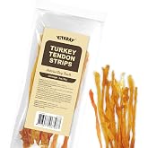VITADAY Turkey Tendon for Dogs, USA-Sourced, Strips, 3 oz | Low-Fat, Rawhide-Free Dog Chews Made with USA-Sourced Turkey Tendons and a Firm Texture That Keeps Chew Time Going Longer