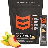 MTN OPS Hydrate Sugar Free Electrolyte Packets, Mango Peach | 1,000mg+ Electrolytes for Enhanced Hydration, Recovery and Recharging, Great for On-The-Go