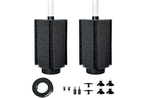 DVHEY 100-120 Gal Large Aquarium Sponge Filter with Air Stone and Ceramic Media,2 Pack Quiet Fish Tank Filters fit Breeding Fry Betta Shrimp Fish Tank