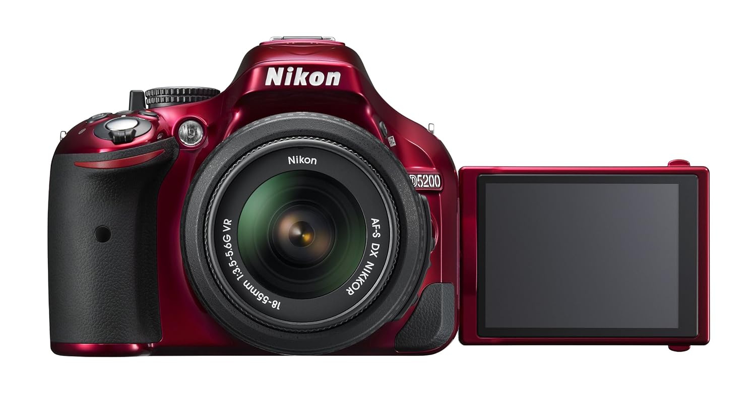 Amazon.com : Nikon D5200 CMOS DSLR with 18-55mm f/3.5-5.6 AF-S NIKKOR Zoom  Lens (Red) (Discontinued by Manufacturer) : Digital Camera : Camera & Photo