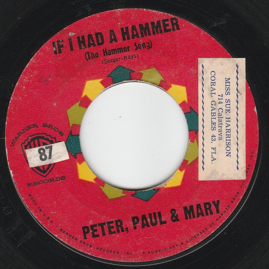 45vinylrecord If I Had A Hammer/Gone The Rainbow (7"/45 rpm)