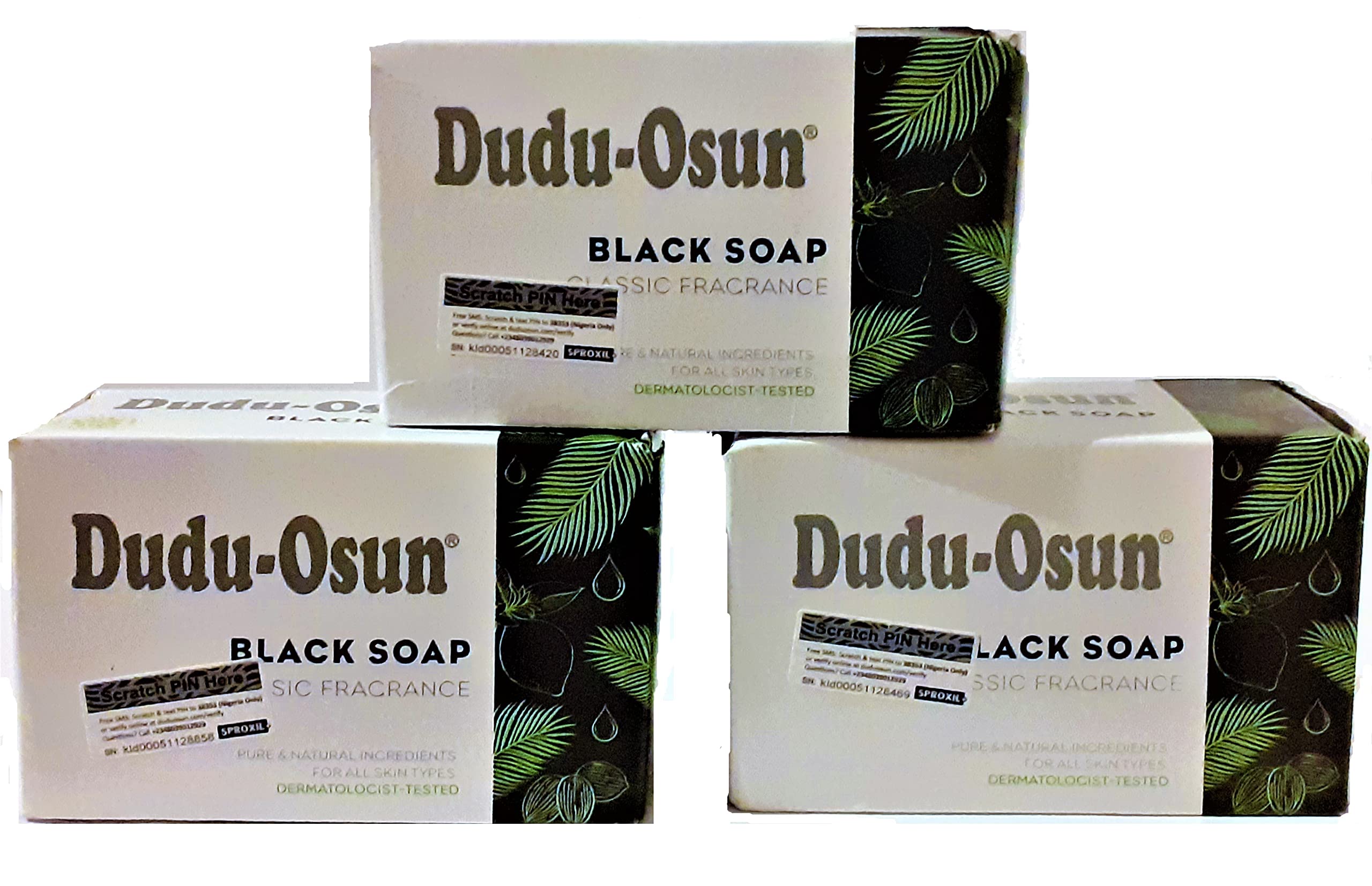Pack of 3 Dudu Osun – Black Soap From Africa Original Black Soap 3x150g
