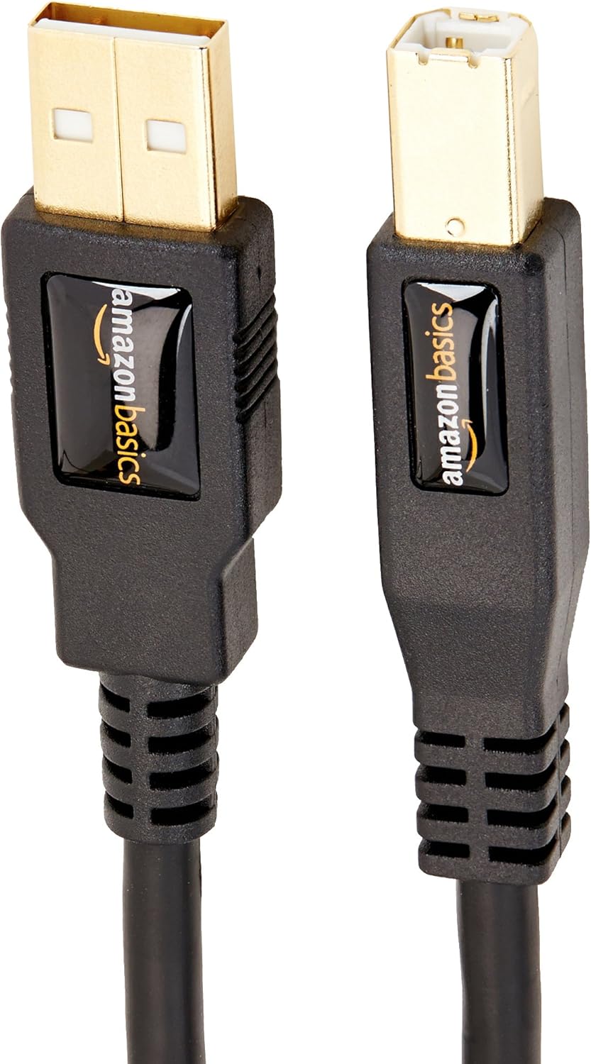 Basics USB 2.0 Printer Type Cable - A-Male to B-Male - 16 Feet (4.8 Meters): Computers & Accessories