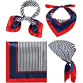 SATINIOR Sailor Scarf Flight Attendant Neck Scarf for Women Silk Feeling Hair Wraps 23.6 x 23.6 Inches