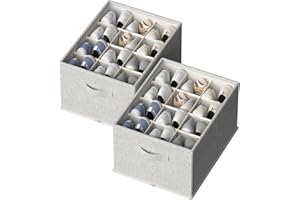 FHSQX 2 Pack Shoe Organizer for Closet,Foldable Shoe Organizer,Fits up to 24 Pairs,Storage Containers With Bottom Support for Shoes
